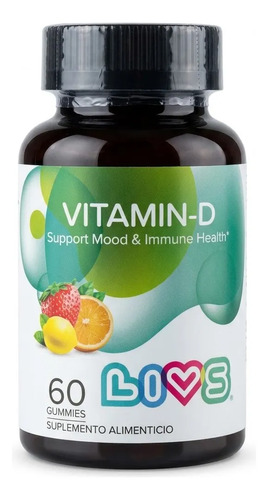 Livs Gomitas De Vitamina D 2000 Ui Sabor Frutas 60 Uds Fresa Naranja Y Limón