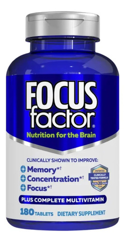 Focus Factor Concentración Vitaminas Memoria Suplemento Synergy 180 Tabletas Sin Sabor