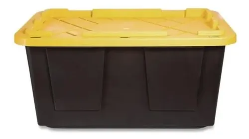 Cajas Organizadoras Plástico Greenmade 102 L Con Tapa Kit 2 Negro Con Tapa Amarilla