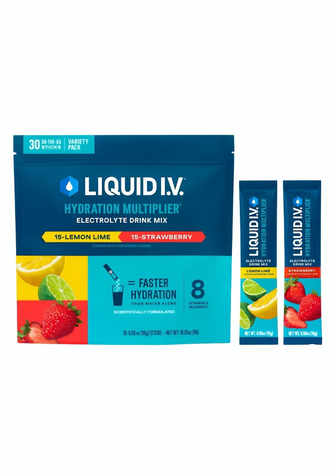 Liquid I.v. Mezcla de Bebida Electrol?tica Hydration Multiplier | Variedad, 0.56 Oz, 30 Unidades