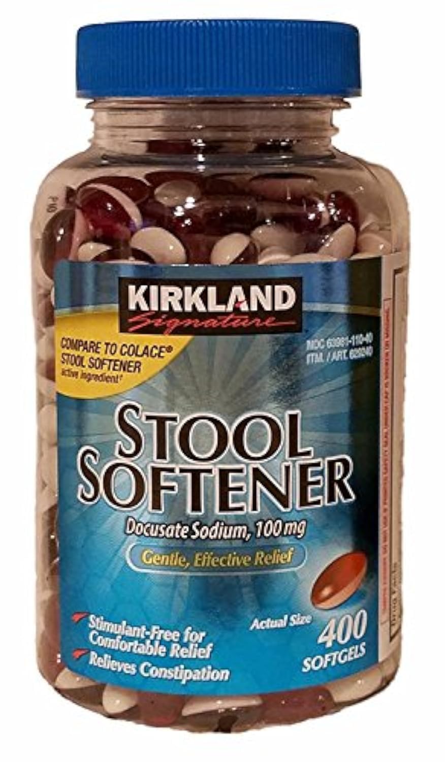 Kirkland Stool Softener Ablandador De Heces 400 Softgels Sabor Sin Sabor