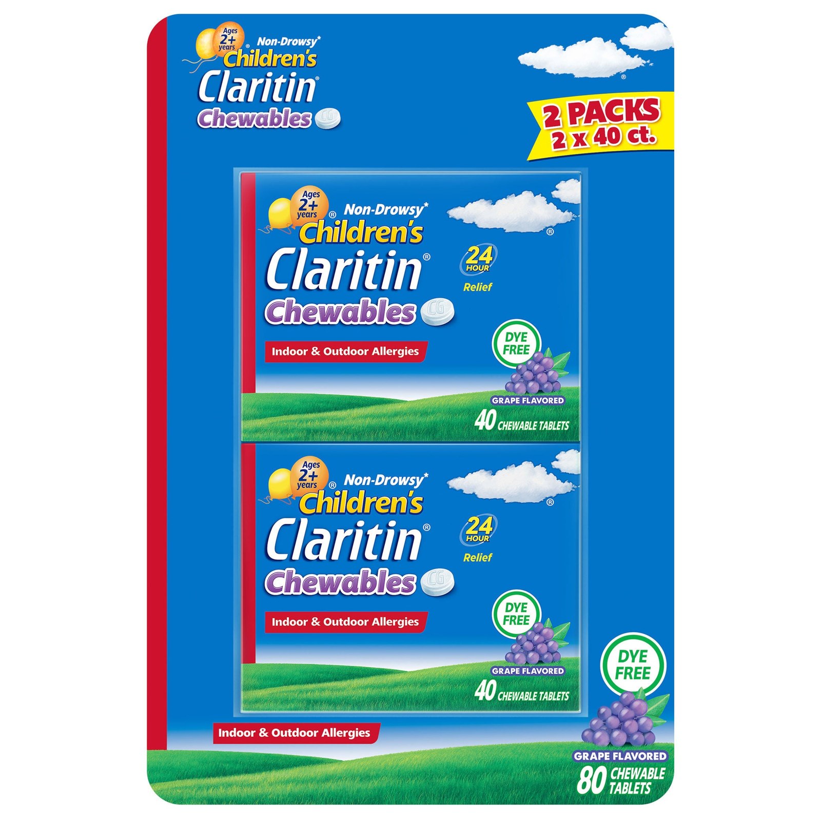 Children's Claritin Loratadina 5 Mg Masticable Sabor Uva, 2 Frascos De 40 Tabletas - Bayer Healthcare 3