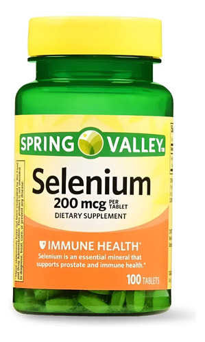 Suplemento En Tabletas Spring Valley Minerales Selenium Sin Sabor De 100 Un Sin Sabor 4