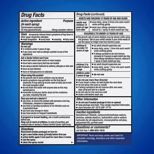 Nasacort Allergy 24 HR 55 mcg per spray, 4 spray 5
