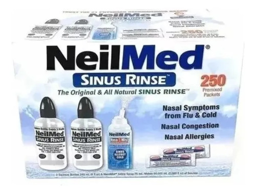 Irrigador Nasal Neilmed Sinus Rinse 2 Botellas 240ml + Spray 75ml + 250 Sobres Blanco 4