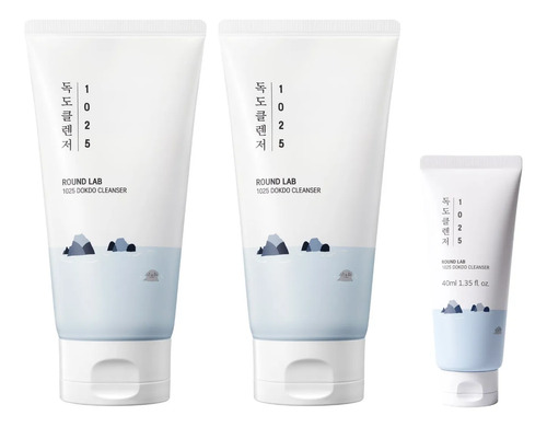 Limpiador Facial Round Lab 1025 Dokdo Set 2x150ml + 40ml