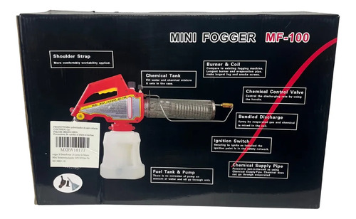 Mini Termonebulizador Mf-100 Portátil Para Sanitizar Fumigar Negro