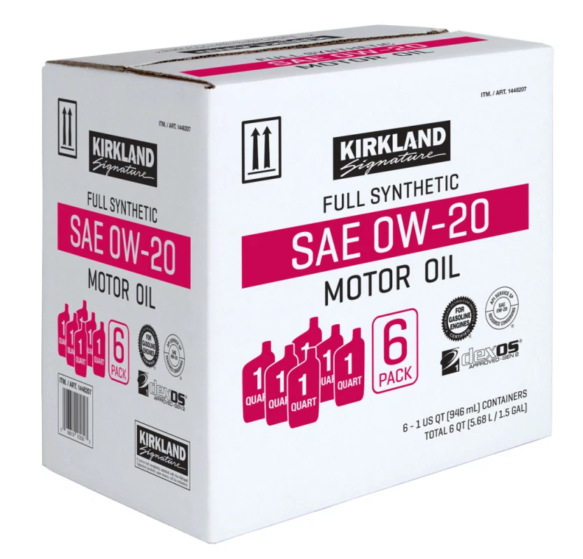 Kirkland Aceite de motor sintético completo Signature 0W-20, paquete de 2 unidades de 5 cuartos de galón 2