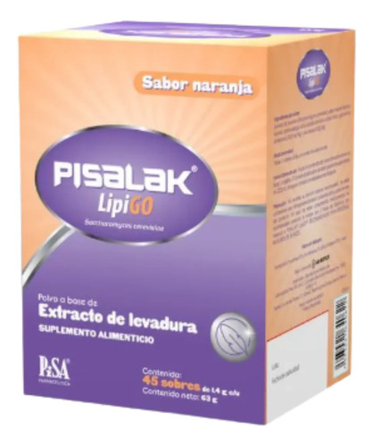Pisalak Lipigo Postbióticos Para Perder Peso, C/45 Sobres Naranja 2