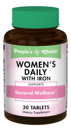 Multivitamínico Mujer Con Hierro People's Choice 30 Tabletas Sin Sabor