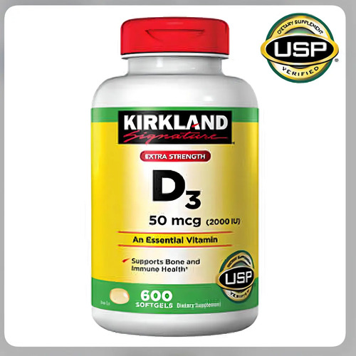 Vitamina D3 Kirkland Signature En Cápsula Sin Sabor De 600 Un 4