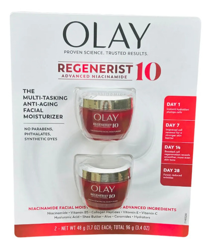 Olay Regenerist 10 Advanced Niacinamide Crema Fac Pack 2 Todo Tipo De Piel Día/noche