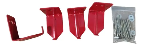 Soportes Para Repisa Metálicos Rojos Con Tornillos Juego