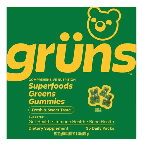 Gruns Adult Superfood Greens Gummies