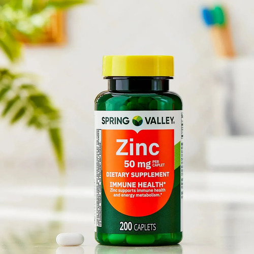 Zinc 50 Mg Spring Valley - Suplemento De Alta Potencia Para Refuerzo Inmunológico - Salud De La Piel Y Metabolismo -200 Tabletas Sin Sabor 3