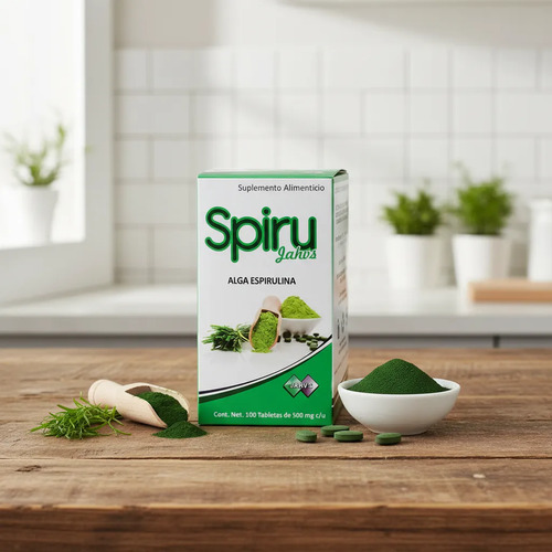 Spiru Jahv S Alga De Espirulina 100 Tabletas 500mg  (2 Pack) Sin Sabor 4
