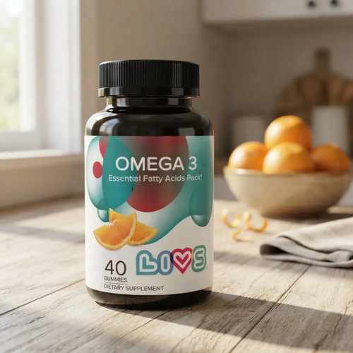Livs Gomitas De Omega 3 40 Piezas Sabor Naranja Naranja 3