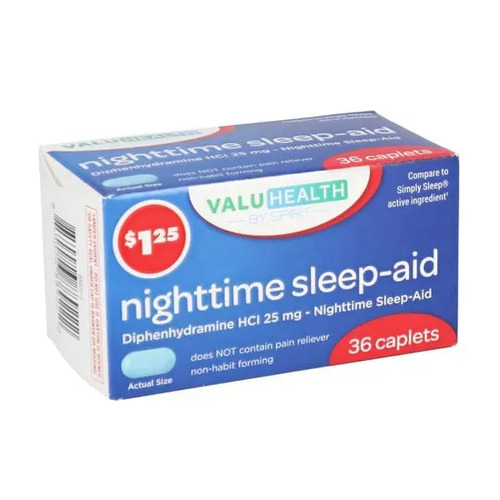 Valu Health Nighttime Sleep Aid Difenhidramina 25 Mg 36 Caplets