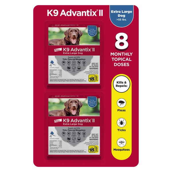 K9 Advantix II Tratamiento Tópico Pulgas, Garrapatas y Mosquitos, Perros Grandes