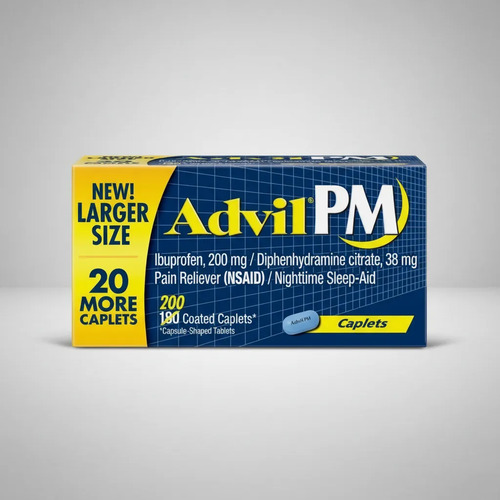 Advil PM Ibuprofen 200mg 200 Coated Caplets 3