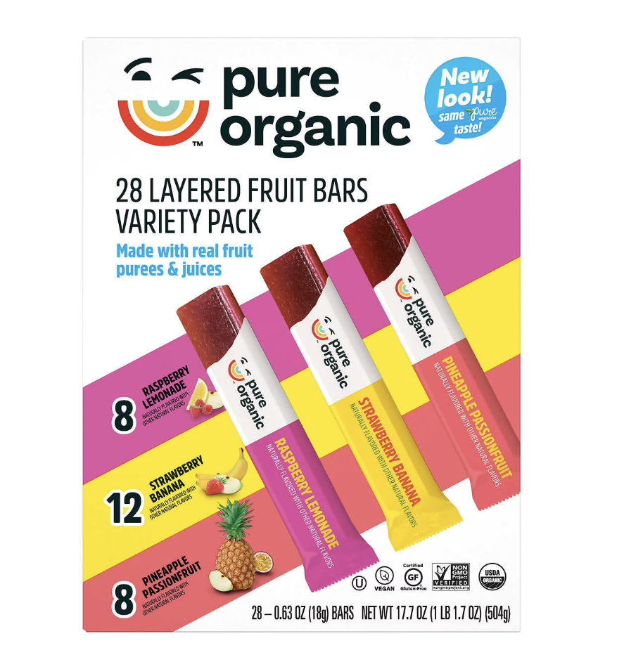 Pure Organic Layered Fruit Bars Variety Pack 0.63 Ounce (Pack of 28) Pure Organic 2