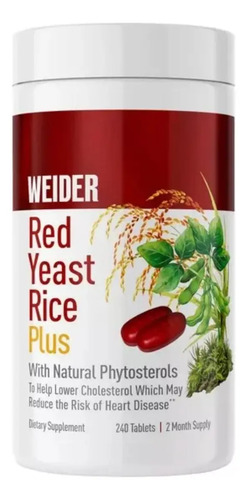 Weider Arroz De Levadura Roja 1200mg 240 Unidades Sin Sabor