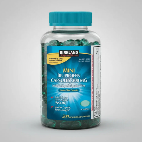Kirkland Signature Ibuprofen Liquid Softgels 500 Capsules