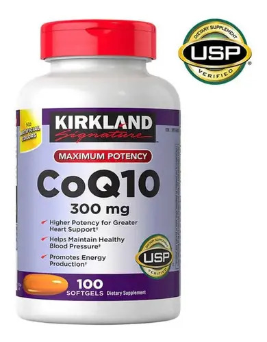 Kirkland Signature – CoQ10 Máxima Potencia 300 mg – Kirkland Signature CoQ10 300 mg, 100 Cápsulas Blandas, Nueva Versión, 1 Paquete