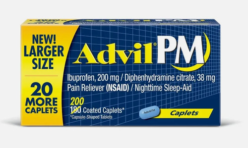 Advil PM Ibuprofen 200mg 200 Coated Caplets