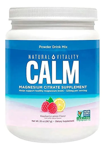 Natural Vitality Calm Magnesium Citrate Powder Raspberry Lemon 20 oz