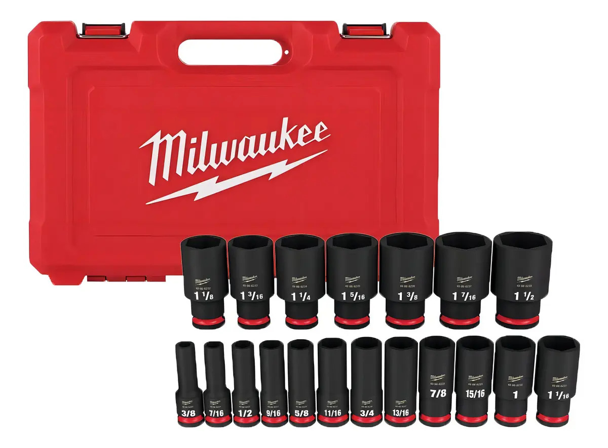 Milwaukee Juego de Dados de Impacto Profundos SAE 19 pzs SHOCKWAVE 49-66-7012