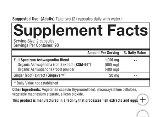 Youtheory Ashwagandha 1,000 mg Daily Adaptogen Formula 180 Vegetarian Capsules 3