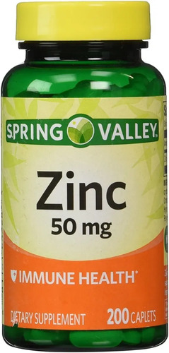 Zinc 50 Mg Spring Valley - Suplemento De Alta Potencia Para Refuerzo Inmunológico - Salud De La Piel Y Metabolismo -200 Tabletas Sin Sabor 5