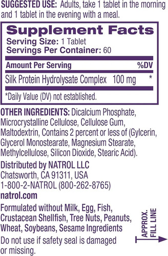 Suplemento Memoria Natrol Cognium 100mg 60 Tabs Sin Sabor Neutro 5