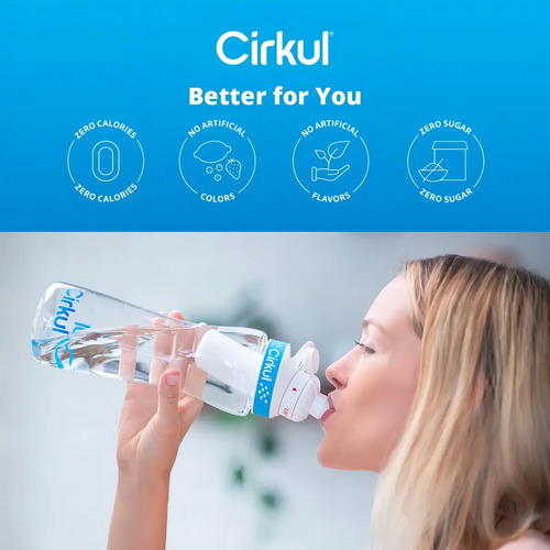 Bote Para Agua De 22oz, Cirkul Con 4 Cartuchos De Sabor 4