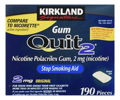 Kirkland Signature Nicotine Gum 2 mg. 380 Pieces