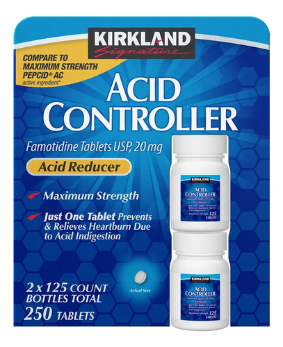 Kirkland Signature Acid Controller Famotidine 20 mg, 250 tabletas