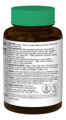 Multivitamínico Mujer Con Hierro People's Choice 30 Tabletas Sin Sabor 4