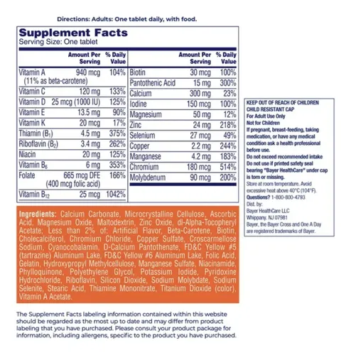 Multivitamínico One A Day Para Mujeres De Más De 50 C/ 300 Comprimidos Sin Sabor 2