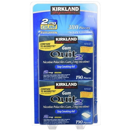 Kirkland Signature Nicotine Gum 2 mg. 380 Pieces KS GUM QUIT 2