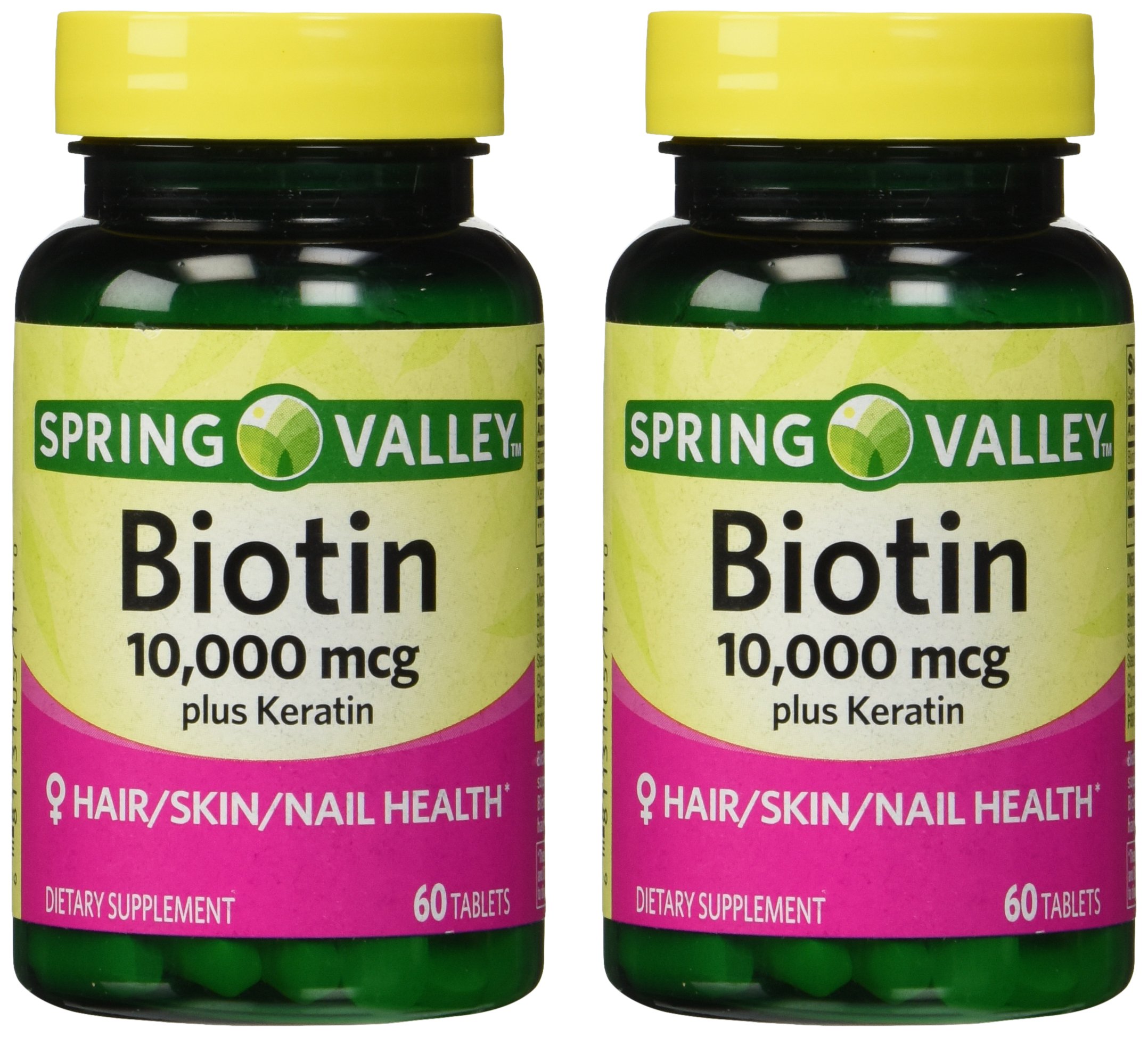 Biotina 10,000 Mcg Spring Valley 60 Tabletas Sin Sabor